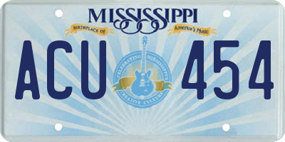 MS license plate ACU454