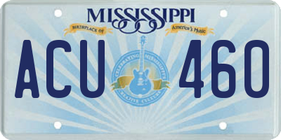 MS license plate ACU460