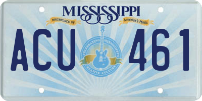 MS license plate ACU461