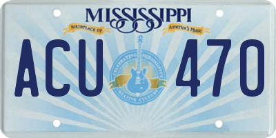 MS license plate ACU470