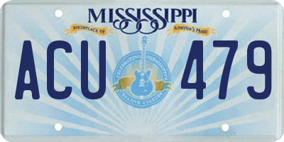 MS license plate ACU479