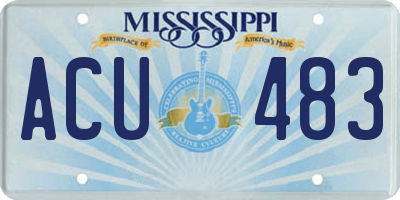 MS license plate ACU483
