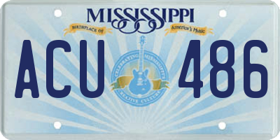 MS license plate ACU486