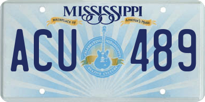 MS license plate ACU489