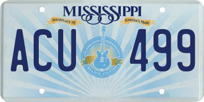 MS license plate ACU499