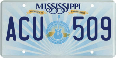 MS license plate ACU509