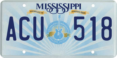 MS license plate ACU518