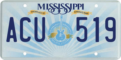 MS license plate ACU519