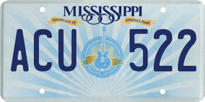 MS license plate ACU522