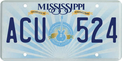 MS license plate ACU524