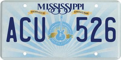 MS license plate ACU526