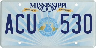 MS license plate ACU530