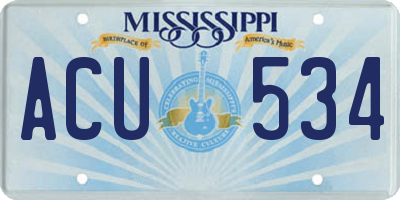 MS license plate ACU534