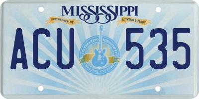 MS license plate ACU535