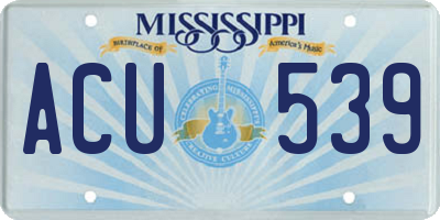 MS license plate ACU539