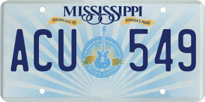 MS license plate ACU549