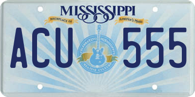 MS license plate ACU555