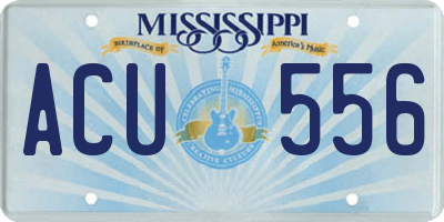 MS license plate ACU556