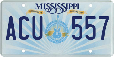 MS license plate ACU557