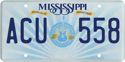 MS license plate ACU558