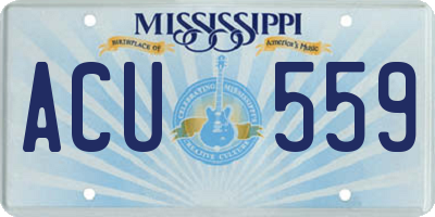 MS license plate ACU559
