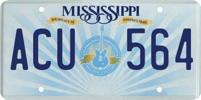 MS license plate ACU564