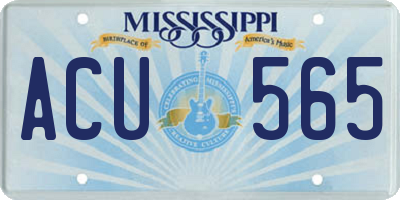 MS license plate ACU565