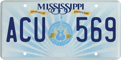 MS license plate ACU569