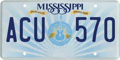 MS license plate ACU570