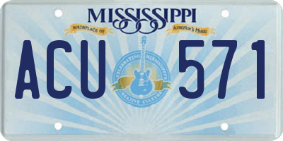 MS license plate ACU571