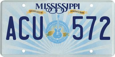 MS license plate ACU572