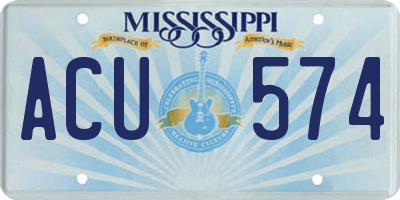 MS license plate ACU574