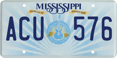 MS license plate ACU576