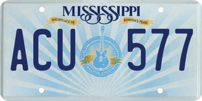 MS license plate ACU577