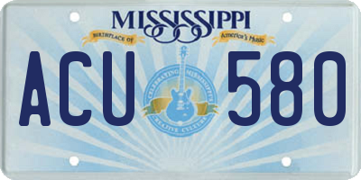 MS license plate ACU580