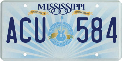 MS license plate ACU584