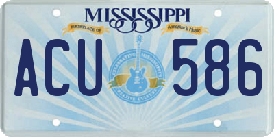 MS license plate ACU586