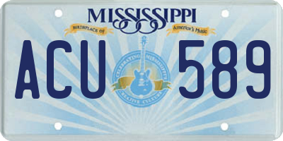 MS license plate ACU589