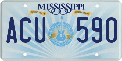 MS license plate ACU590