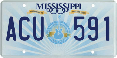 MS license plate ACU591