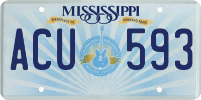 MS license plate ACU593