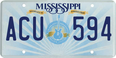 MS license plate ACU594