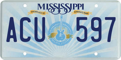 MS license plate ACU597
