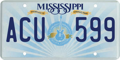 MS license plate ACU599