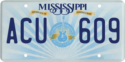 MS license plate ACU609