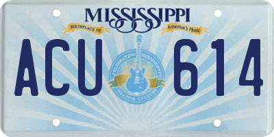 MS license plate ACU614