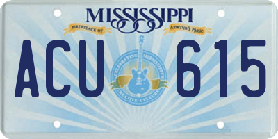 MS license plate ACU615