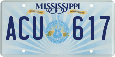 MS license plate ACU617