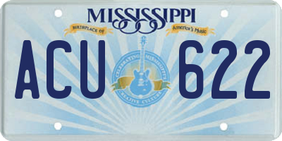 MS license plate ACU622