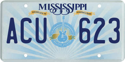 MS license plate ACU623